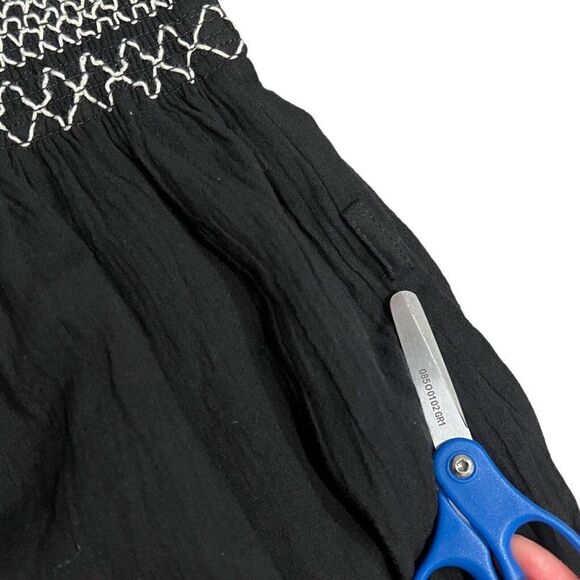 SHONA JOY Dress WMNS 6 Black Midi‎ Leda One Shoulder Tiered *MISSING WAIST TIE* - Picture 6 of 11